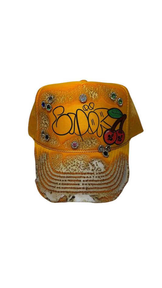Crystal Trucker - All Orange Outline